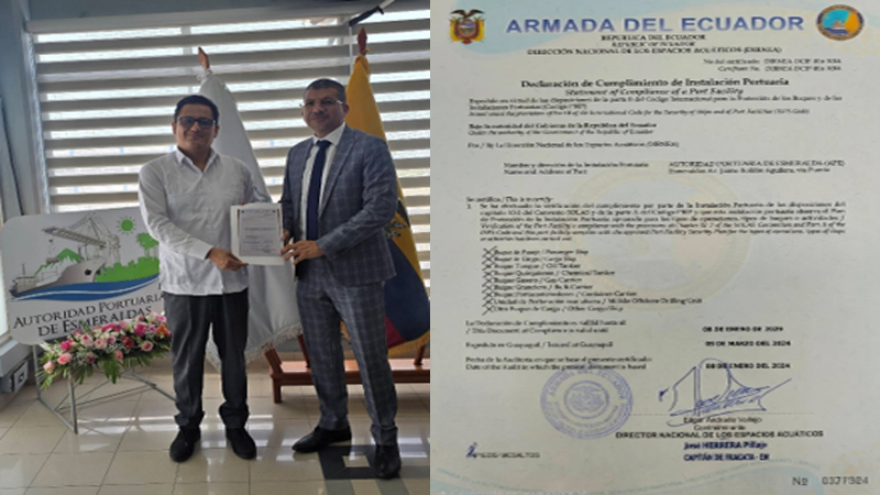 APE, recibe la renovación del certificado bajo el código Internacional para la Protección de los Buques y de las Instalaciones Portuarias (PBIP)